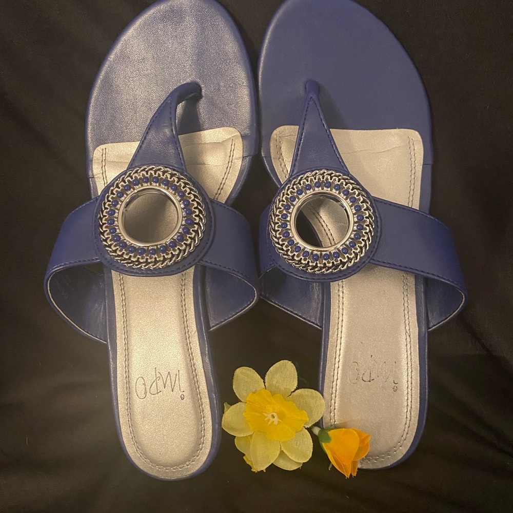 👠NWOT IMPO Navy Blue Wedge Woman’s Shoes Size 6 1/2 M